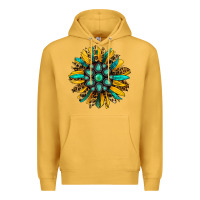 Mustard turquoise leopard sunflower Premium Hoodie - Jasminsmagicworld