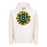 Pale Pink turquoise leopard sunflower Premium Hoodie - Jasminsmagicworld