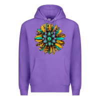 Purple turquoise leopard sunflower Premium Hoodie - Jasminsmagicworld
