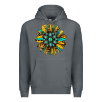 Rock turquoise leopard sunflower Premium Hoodie - Jasminsmagicworld
