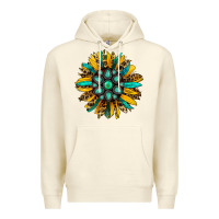 Sandshell turquoise leopard sunflower Premium Hoodie - Jasminsmagicworld