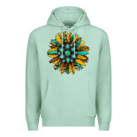 Seafoam turquoise leopard sunflower Premium Hoodie - Jasminsmagicworld