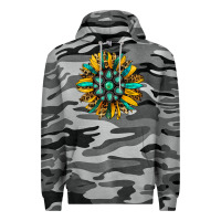 Slate Camo turquoise leopard sunflower Premium Hoodie - Jasminsmagicworld