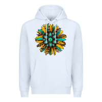 White turquoise leopard sunflower Premium Hoodie - Jasminsmagicworld