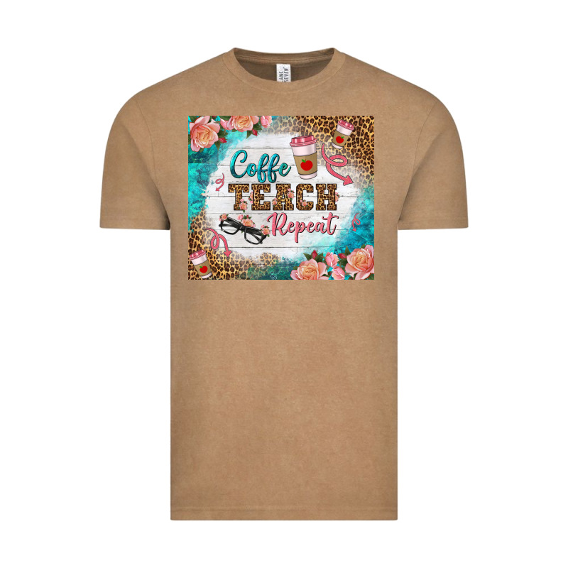 Coffee Teach Repeat Tumbler Vintage Tee by BundleAndBundleShop | Teevron