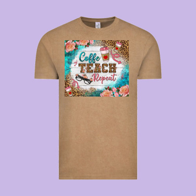 Coffee Teach Repeat Tumbler Vintage Tee Designed By Bundleandbundleshop