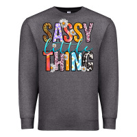 Charcoal Heather sassy little thing Premium Sweatshirt - RanaPortraitStore