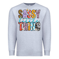 Heather Grey sassy little thing Premium Sweatshirt - RanaPortraitStore