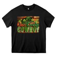 Black One lucky Cowboy St. Patrick's Day Heavy Core Tee - CowGirlArtShop