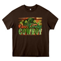 Chocolate Brown One lucky Cowboy St. Patrick's Day Heavy Core Tee - CowGirlArtShop