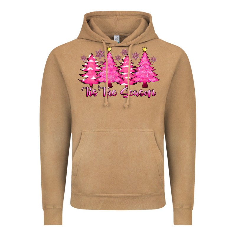 Tis The Season Pink Trees Vintage Hoodie by CowhideDigitalArt | Teevron