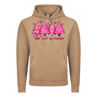 Vintage Coffee Tis the Season Pink Trees Vintage Hoodie - CowhideDigitalArt
