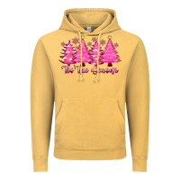 Vintage Mustard Tis the Season Pink Trees Vintage Hoodie - CowhideDigitalArt
