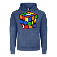 Vintage Denim rubik cube Vintage Hoodie - linhVisuals