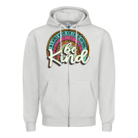 Dove Grey be kind   leopard Zipper Hoodie - JahusDesignShop