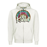 Oatmeal Heather be kind   leopard Zipper Hoodie - JahusDesignShop