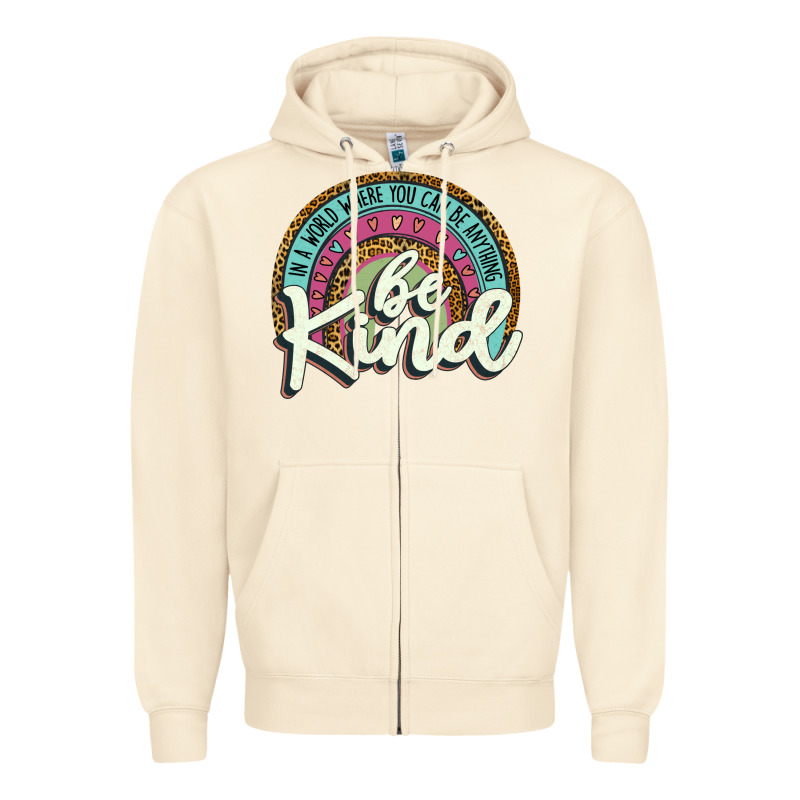 Be Kind   Leopard Zipper Hoodie by JahusDesignShop | Teevron