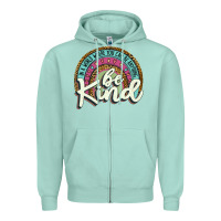 Seafoam be kind   leopard Zipper Hoodie - JahusDesignShop