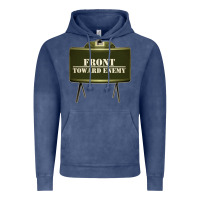 Vintage Denim front toward enemy distressed claymore mine military Vintage Hoodie - linhVisuals