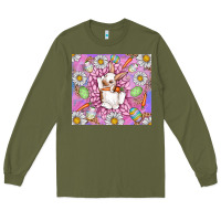 Army Green Easter Bunny Long Sleeve Tee - CowhideDigitalArt