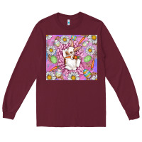 Burgundy Easter Bunny Long Sleeve Tee - CowhideDigitalArt