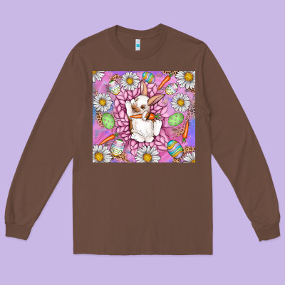 Easter Bunny Long Sleeve Tee Designed By Cowhidedigitalart