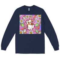 Navy Easter Bunny Long Sleeve Tee - CowhideDigitalArt