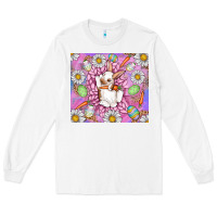 White Easter Bunny Long Sleeve Tee - CowhideDigitalArt