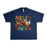 Navy Merry christmas chickens Urban Heavy Tee - FaDigitalArtStudio