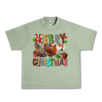 Oil Green Merry christmas chickens Urban Heavy Tee - FaDigitalArtStudio