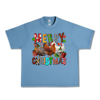 Pebble Blue Merry christmas chickens Urban Heavy Tee - FaDigitalArtStudio
