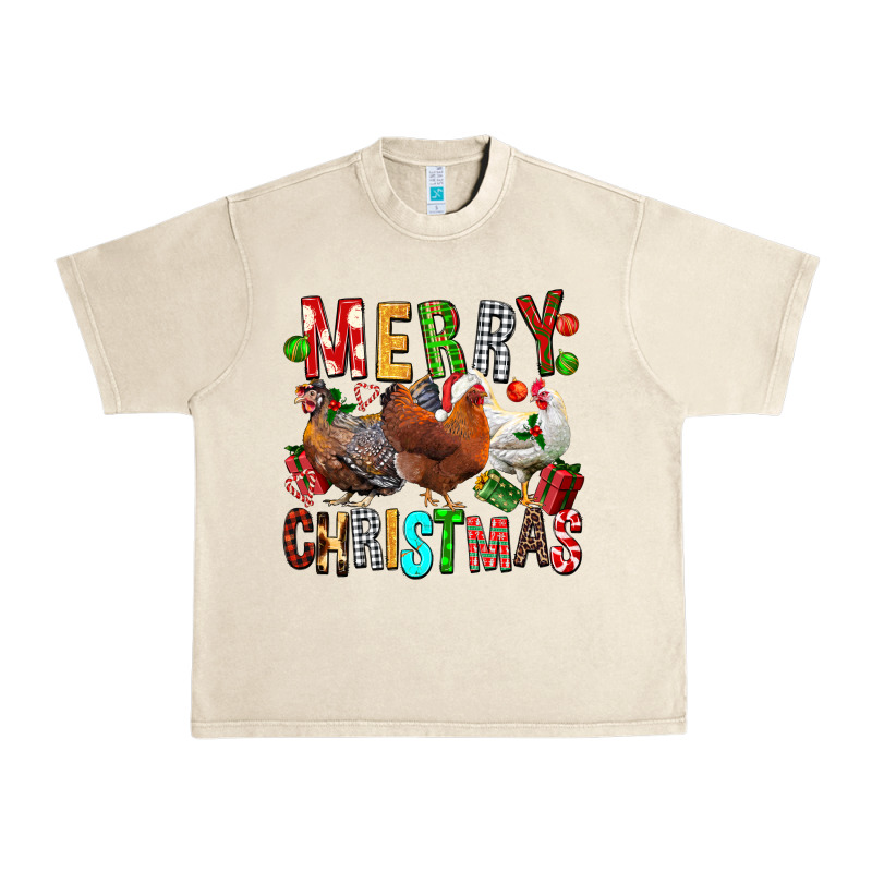 Merry Christmas Chickens Urban Heavy Tee by FaDigitalArtStudio | Teevron
