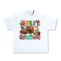 White Merry christmas chickens Urban Heavy Tee - FaDigitalArtStudio