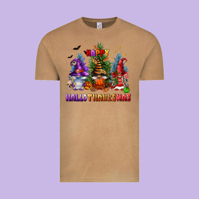 Happy Hallothanksmas Vintage Tee Designed By Fadigitalartstudio