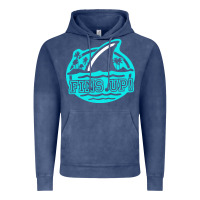 Vintage Denim fins up ocean Vintage Hoodie - linhVisuals