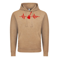 Vintage Coffee heartbeat electric guitar Vintage Hoodie - linhVisuals