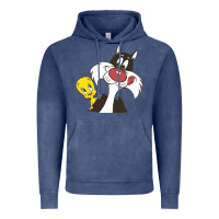 Vintage Denim tweety and sylvester Vintage Hoodie - linhVisuals