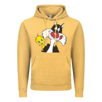 Vintage Mustard tweety and sylvester Vintage Hoodie - linhVisuals