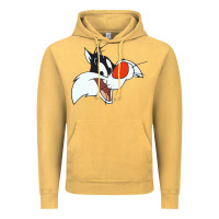 Vintage Mustard sylvester  face Vintage Hoodie - linhVisuals