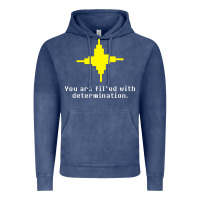 Vintage Denim undertale   determination point Vintage Hoodie - linhVisuals