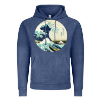 Vintage Denim great wave Vintage Hoodie - linhVisuals