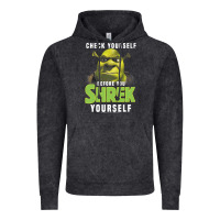 Vintage Black sh.rek check yourself before you sh.rek yourself t shirt Vintage Hoodie - linhVisuals