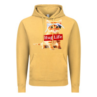 Vintage Mustard hug life kitty cat Vintage Hoodie - linhVisuals