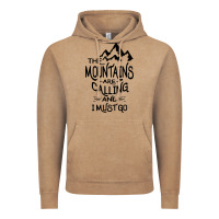 Vintage Coffee the mountains are calling and i must go   black Vintage Hoodie - linhVisuals
