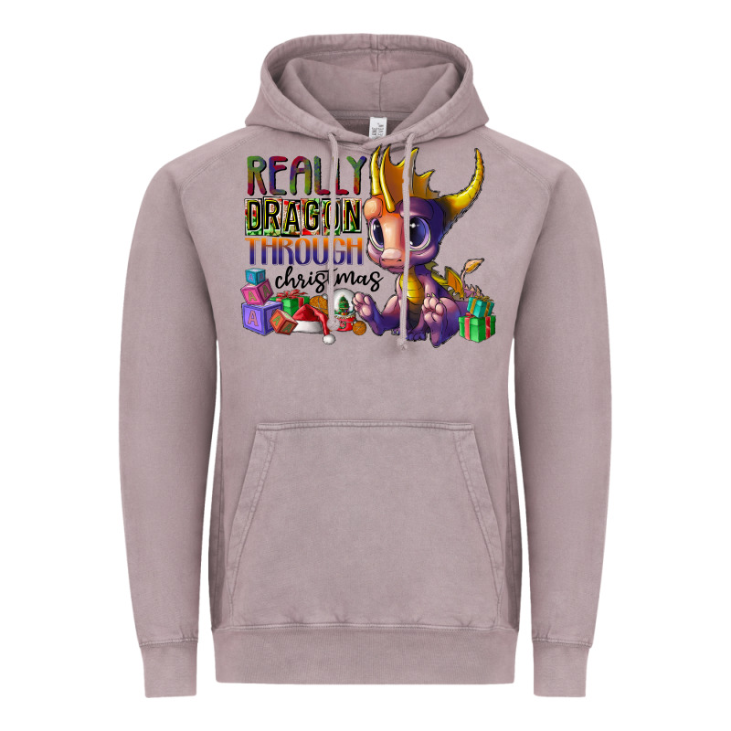 Real Dragon Through Christmas Vintage Hoodie by CowhideDigitalArt | Teevron