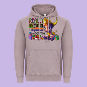 Real Dragon Through Christmas Vintage Hoodie Designed By Cowhidedigitalart