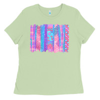 Matcha Pink Easter Brushstrokes Ladies Tee - BundleAndBundleShop