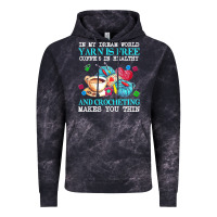 Cloud Black yarn t  shirt in my dream world yarn is free, coffee is healthy and cr Vintage Hoodie - linhVisuals