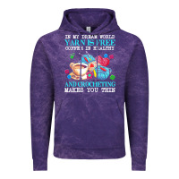 Cloud Purple yarn t  shirt in my dream world yarn is free, coffee is healthy and cr Vintage Hoodie - linhVisuals
