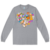 Heather Grey Easter Love Long Sleeve Tee - CowhideDigitalArt